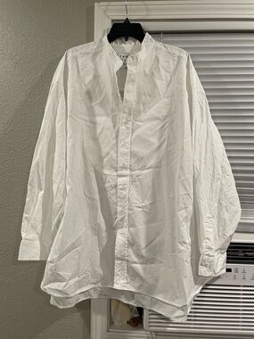 FRANK & EILEEN Victoria Size Large  White Button-Up Long Sleeve Oversized Top